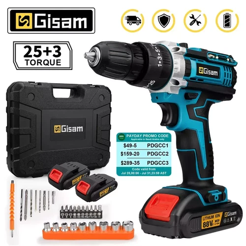 2 Battery 21V Cordless Drill Combi Driver High Power Electric Screwdriver Set UK - Picture 5 of 24