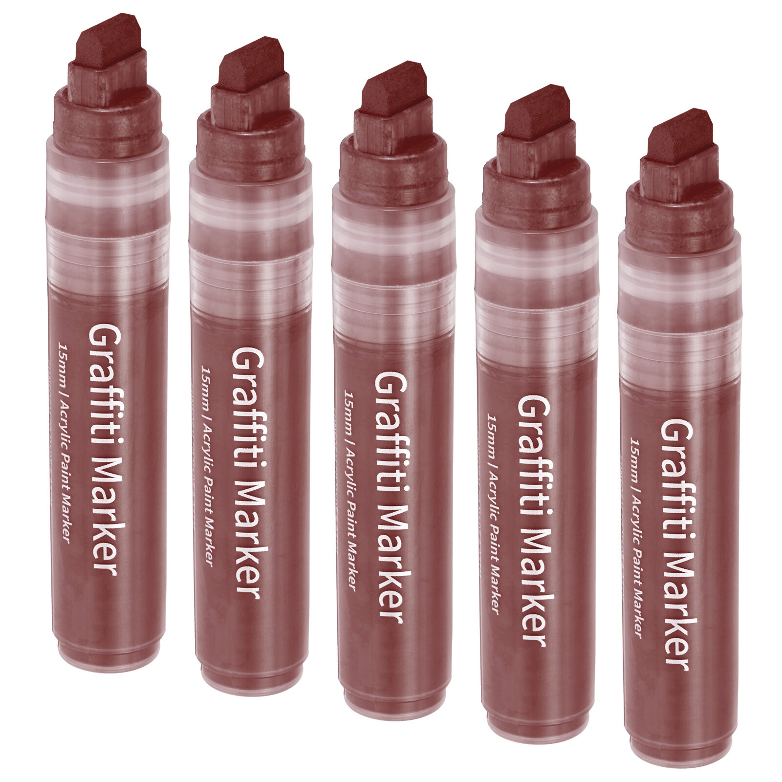 5 Pcs Graffiti Markers, 15mm Brown Poster Markers Thick Acrylic Paint Pen