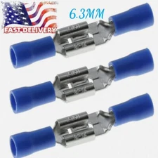 100/200pcs 6.3mm Crimp Wire Connector Pre-Insulated Male Female Spade Terminal