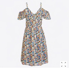 J. Crew Mercantile Women's Size 4 Printed Cold-Shoulder Ruffle Dress Floral 