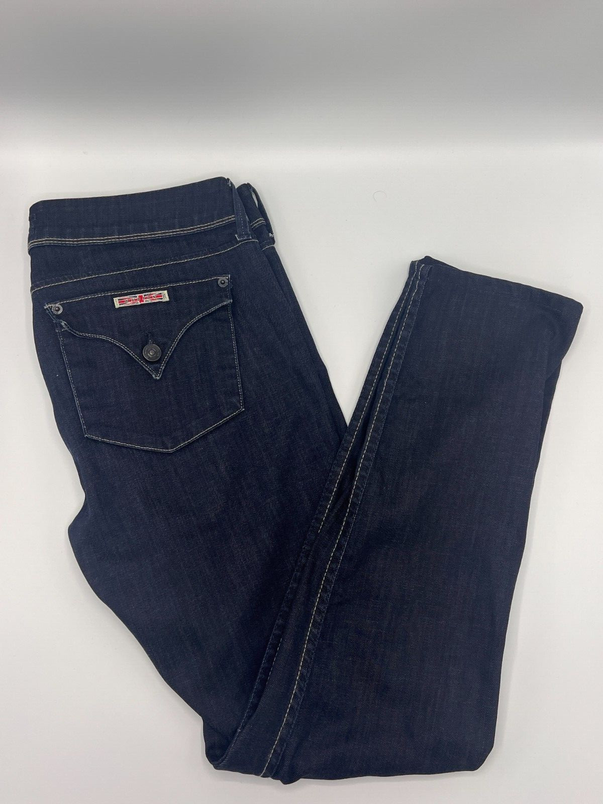 HUDSON Beth Baby Boot Stretch Blue Jeans Size 32 Flap Pocket