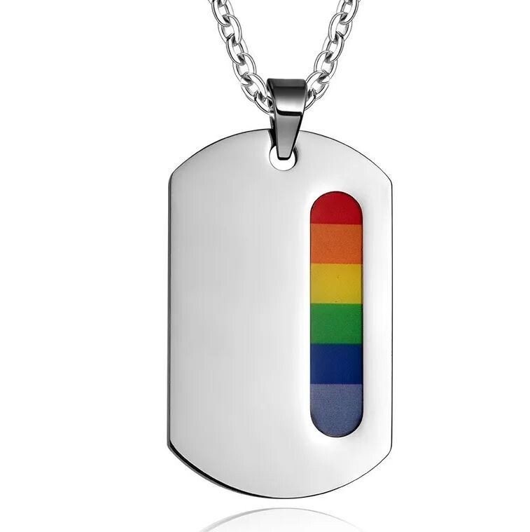 Collier Gay Pride bijou en acier poli finition miroir haute résistance à fermoir sécurisé