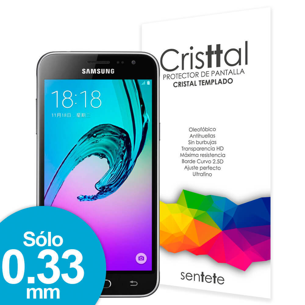 Sentete® Samsung Galaxy J3 Protector de Pantalla de Cristal Templado PREMIUM