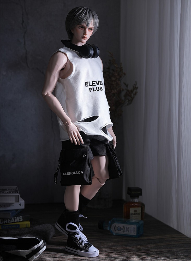 New T-shirt Short Pants clothes Hair shoes For 1/4 BJD Doll IP FID Edan A