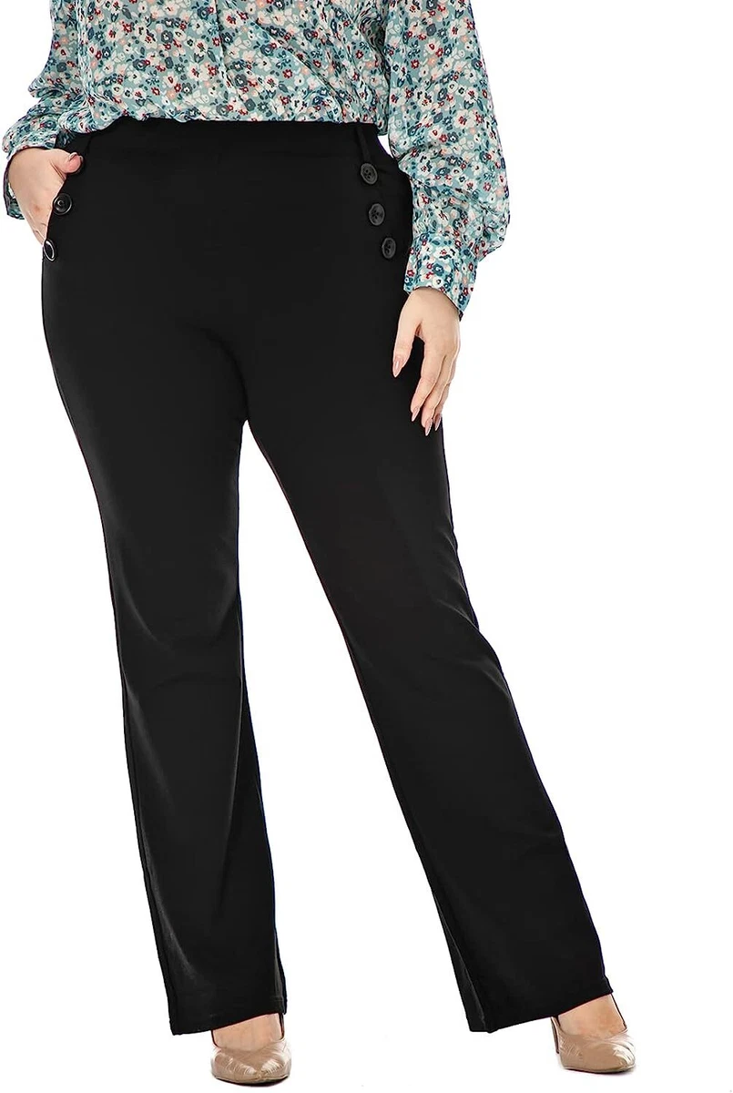 Wrinkle-Free Stretch Dress Pants Plus Size for Women Pull-on Pant Ease into  Comf