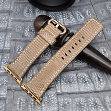 Lizard Leather Watch Band for Apple Watch size 42/44/45mm Exotic Leather