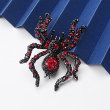 2024 Exaggerated Large Alloy Rhinestone Spider Brooch Cool Halloween Gift