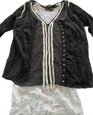 Ensemble Gilet + Robe Marithé Et François Girbaud - Rayures Gris Et Blanc - Taille 42