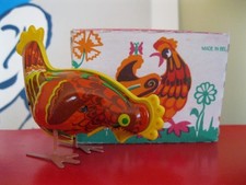 PECKING Chick - Vintage Tin Russian Made Windup Toy in Original box with Key.