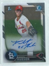 DAKOTA HUDSON 2016 BOWMAN CHROME 1ST ON CARD AUTO PROSPECT