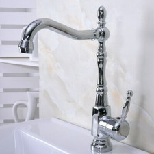 Polished Chrome Swivel Spout Kitchen Wet Bar Bathroom Faucet Mixer Tap snf925