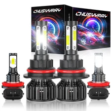 For Nissan Frontier 2005- 2018  4PC 6000K LED Headlight Hi/Low + Fog Light Bulbs