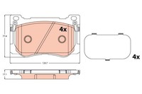 TRW Bremsbelagsatz Scheibenbremse GDB2311 FüR Hyundai Genesis DH GDI 4WD