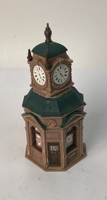 Faller HO Clock Kiosk Missing Some Ornamental Parts 2''x2''x4-3/4''