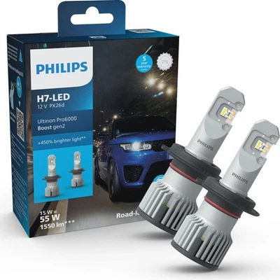 DUOBOX PHILIPS H7 LED Ultinon Pro6000 Boost Gen2 Bis zu +450% 12/24V 16W 5800K - Bild 1 von 2
