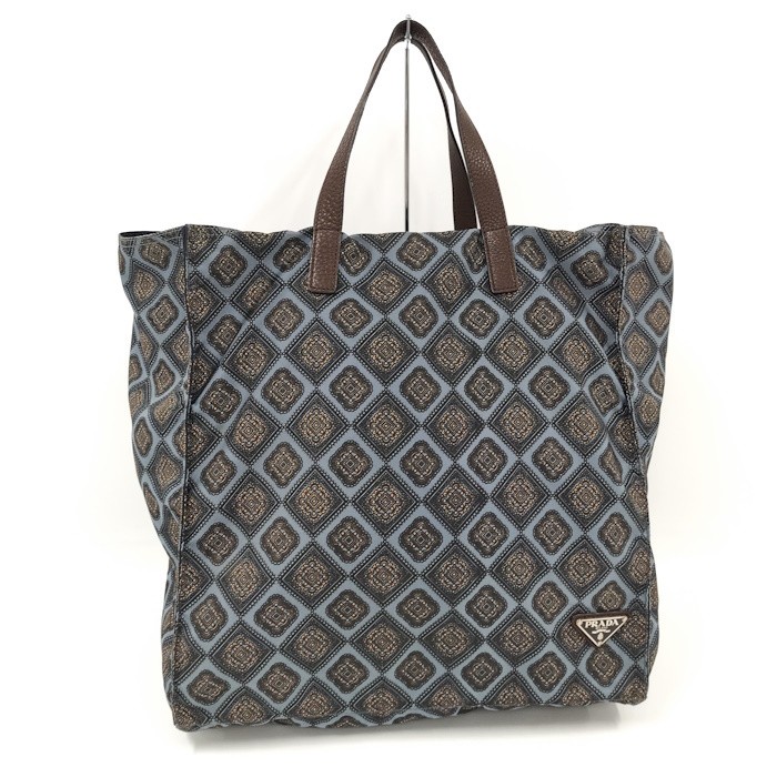 PRADA Tote Bag Nylon Blue Multi Color