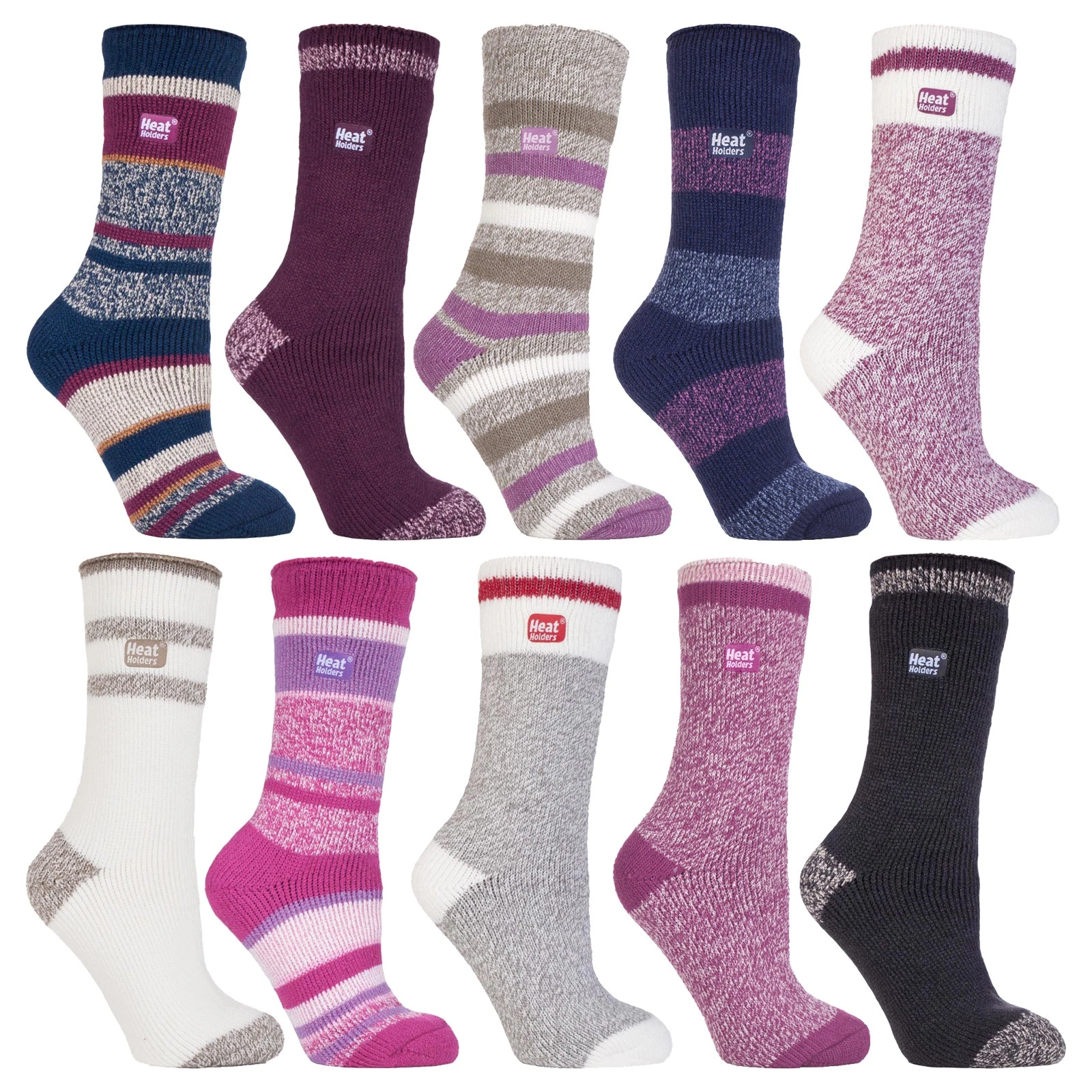 Womens Twist Thermal Socks by Heat Holders , 2.3 tog Fluffy Inner Socks