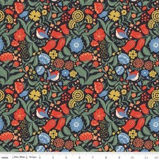 Fat Quarter Riley Blake "Wanderlust" Main Charcoal Quilt Cotton