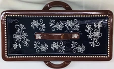 TEMP-TATIONS®️BY TARA “FLORAL LACE” 1.75 QT BLK/BWN/WTE BOTTOM & LID