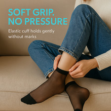 Women s Sheer Ankle Socks 10 Pairs Lightweight Transparent Nylon Thin Dress Sock