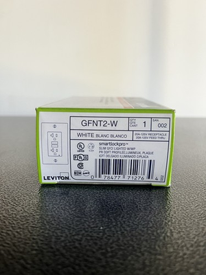 #ad Leviton Commercial Self Test Slim GFCI Outlet GFNT2 W $9.99