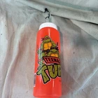 Vintage TMNT Neon Red/Oramge Water Bottle 1988 GREAT SHAPE