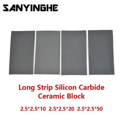 2PCS SIC 2.5*2.5mm Long Strip Silicon Carbide Ceramic Block Pressless Sintering
