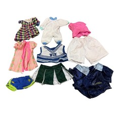 Vintage Doll Clothes Lot Plaid Dress Cheerleader Policeman Romper Outfits 9pc BN
