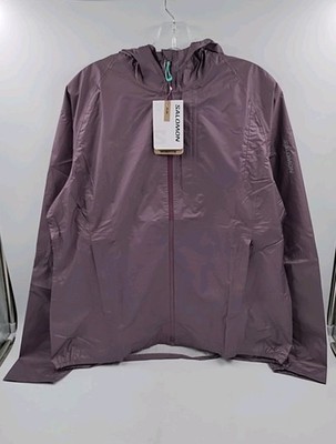 Salomon Women's Bonatti WP Jacket Sz XL Zip Up Windbreaker - Moonscape (#C3-F1)
