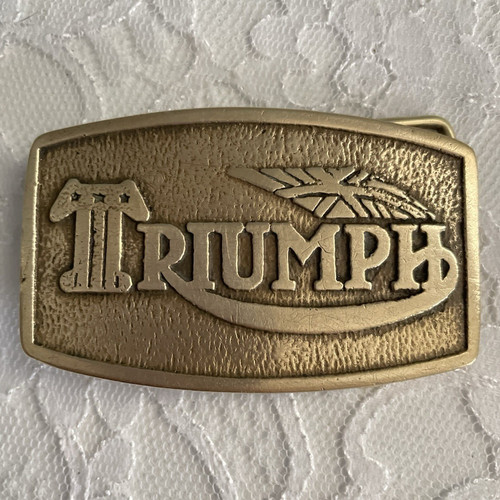 Triumph Solid Brass Belt Buckle 3 inch