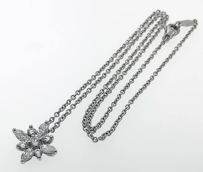 Kwiat Platinum Diamond Star Pendant Necklace *$5150 Retail*