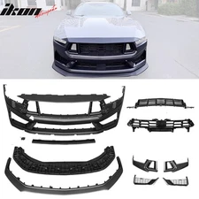 Fits 24-26 Ford Mustang Dark Horse Style Front Bumper Conversion Kit W/ Grilles
