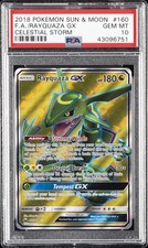 2018 POKEMON SUN & MOON CELESTIAL STORM #160 FULL ART/RAYQUAZA GX PSA 10 on eBay