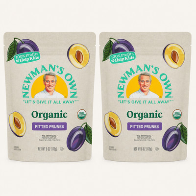 Newman's Own Organic Prunes 6 oz 2 Pack Dried Fruit Gluten Free Kosher Snacks