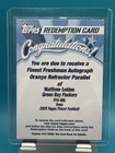 2025 Topps Finest Football Orange Refractor Matthew Golden #FFA-MG