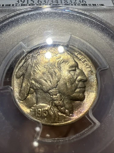 1913 PCGS MS63 Type 1 Toned Buffalo Nickel 5¢