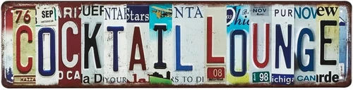 Cocktail Lounge Vintage Retro Metal Tin Signs Street Sign Wall Decor Bar Home Ro