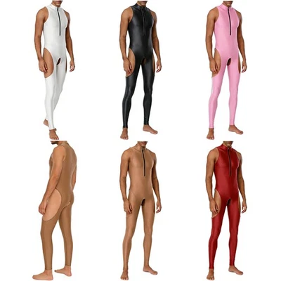 Herren Nachtwäsche Outfit Jumpsuit Dehnbar Body Kostüm Trikot Leistung Catsuit - Bild 1 von 3