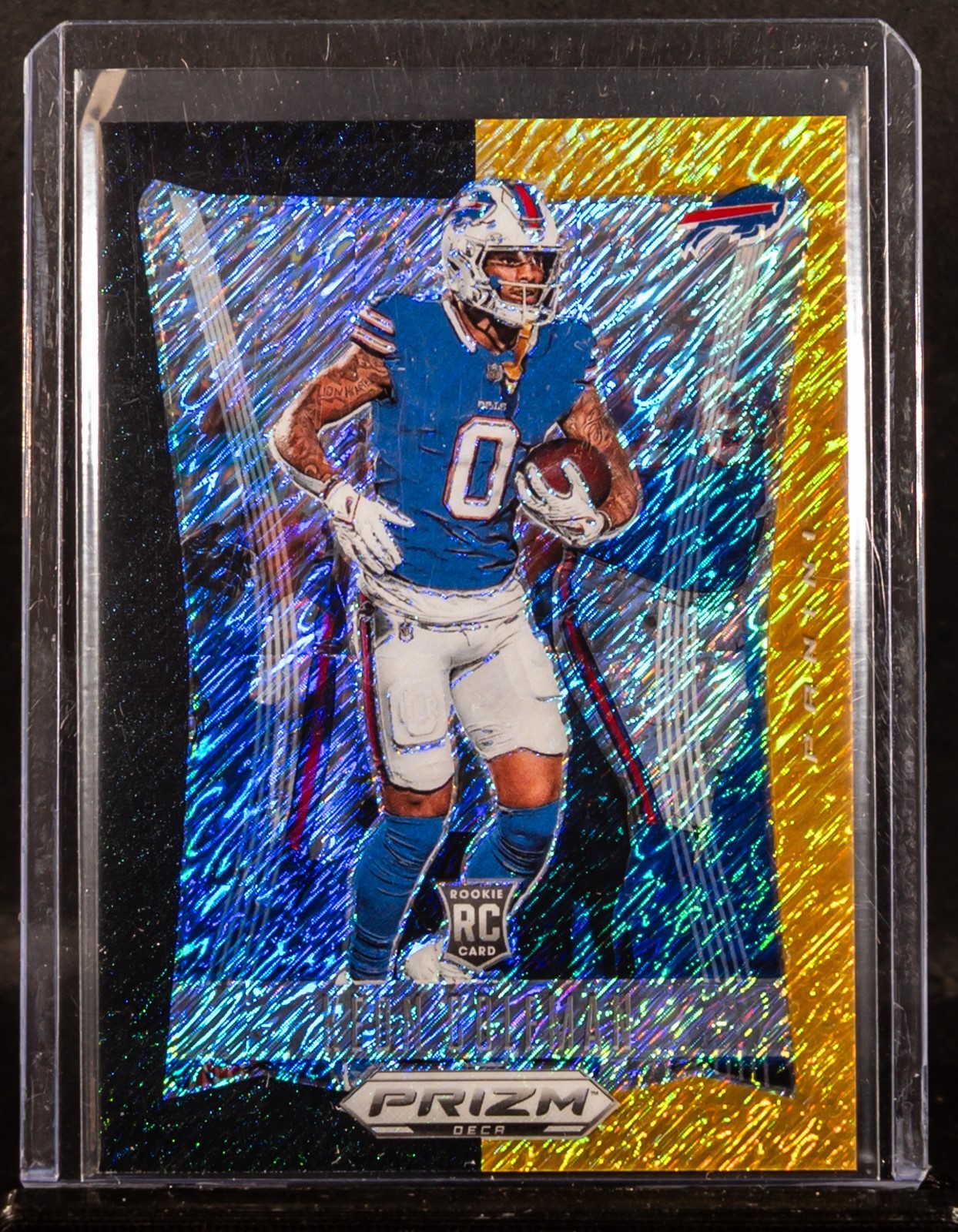 Keon Coleman 2024 Panini Prizm Deca 33 Black Gold Shimmer Prizm Rookie RC /8