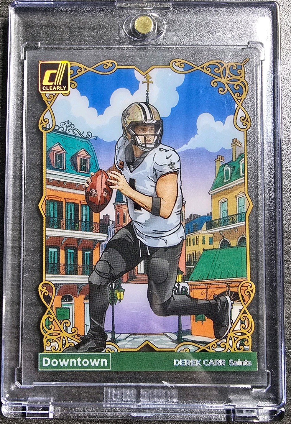 2024 Panini Clearly Donruss Derek Carr CLEARLY Downtown #22 New Orleans Saints