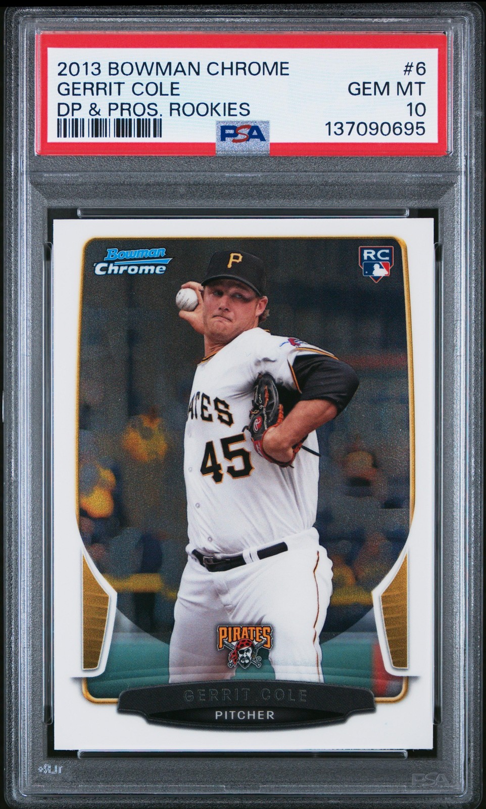 137090695 Gerrit Cole 2013 Bowman Draft Picks & Prospects #6 Chrome RC PSA 10