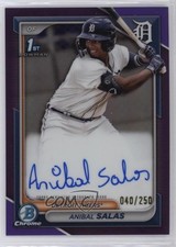2024 Bowman Chrome Prospect Purple Refractor 40/250 Anibal Salas Auto 14md