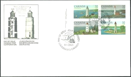 🍁Canada   #1035a LLpb  "CANADIAN LIGHTHOUSES"    Brand New 1984 First Day Cover