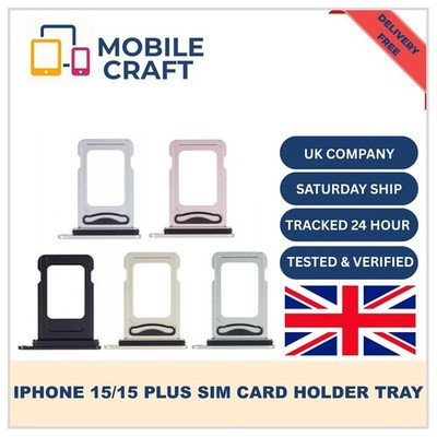 Für iPhone 15 / 15 Plus Sim Tray Sim Karten Halter Tray Slot + Werkzeug Ersatz UK