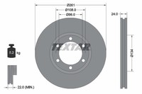 2Er-Set 2Er Set Bremsscheibe Textar 92234700 KIA 0K60A33251 KIA 0K60A33251A