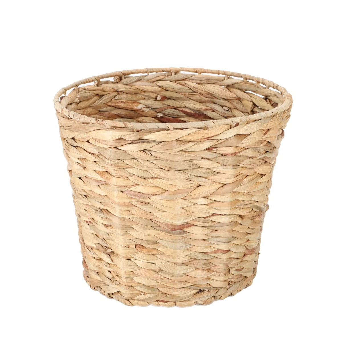 WEAVELYRICS Woven Waste Basket – Boho Style Waterproof Trash Can With Wooden Handle For Bathroom, Kitchen & Office