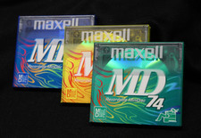 Maxell MD 74 Min. Recordable Mini Disc 3ea. New/Sealed W/Maxell Storage Case
