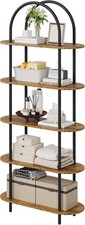 5 Tier Arched Bookcase Open Book Shelf Shelving Storage Organiser Home Office