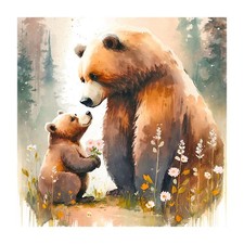 Brown Bear 5D Diamond Painting Kit for Adults DIY 12x12 Inch Wall Art Decor