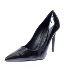 Stile Italiano Decolletè A Punta In Vernice Nero - Donna Scarpe Decolletè